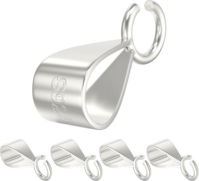 925 Sterling Silver Bails for Pendants Clasp with Open Loop,Jewelry Bails...