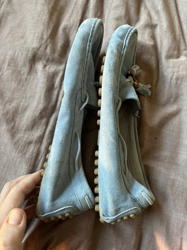 Women’s Gucci Light Blue Suede Moccasins 8.5. See Photos - Picture 5 of 7