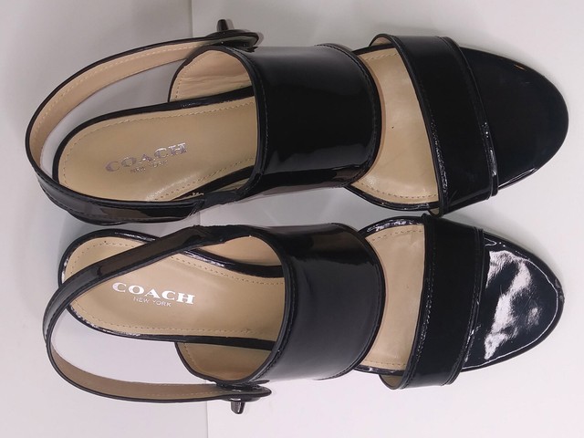 Coach Marla black patent sandals women's size 8 medium | eBay