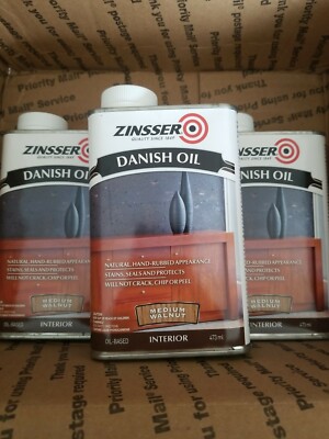 Zinsser Rustoleum Lot Of 3 Danish Oil Medium Walnut 473 ml New 
