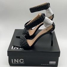 INC International Concepts Adalie Woven Dress Sandals Size 11M Heels Ankle Strap
