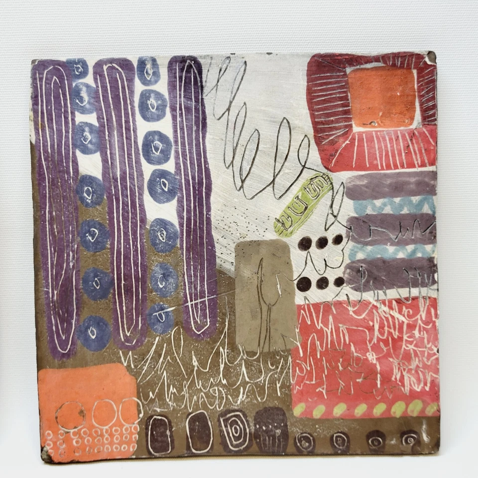 2 Carreaux De Ciment Décoratifs Artiste Non Identifié  - Photo 3/4