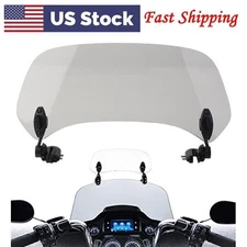 38 cm Adjustable Clip On Windshield Extension Spoiler Wind Deflector Smoke US le