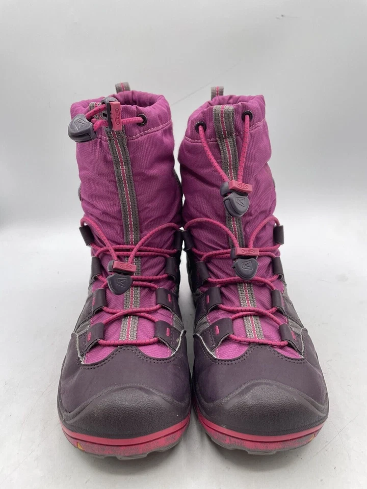 Bota de neve Keen Winterport II inverno infantil tamanho 3 rosa slip-on impermeável - Imagem 2 de 4