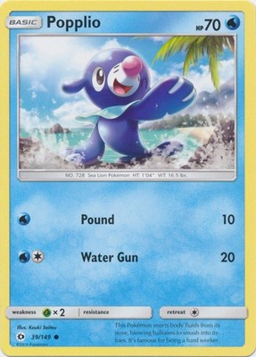Popplio - 39/149 - Common - Moderately Played