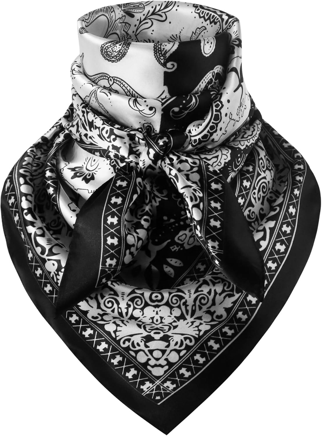 35 Inch Wild Rag Cowboy Bandana Scarves for Men, Large Neckerchief Silk Feel Wes