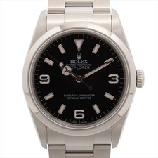 Rolex Explorer I 114270 SS SS AT quadrante nero 2 collegamenti aggiuntivi