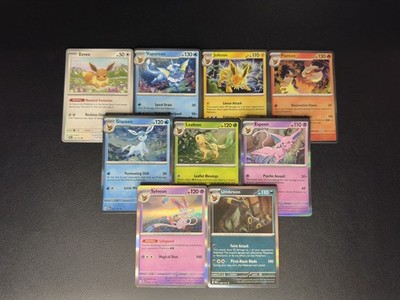 Pokémon Eeveelution HOLO COMPLETE (9 Card Set) LOT - PRISMATIC EVOLUTIONS - NM