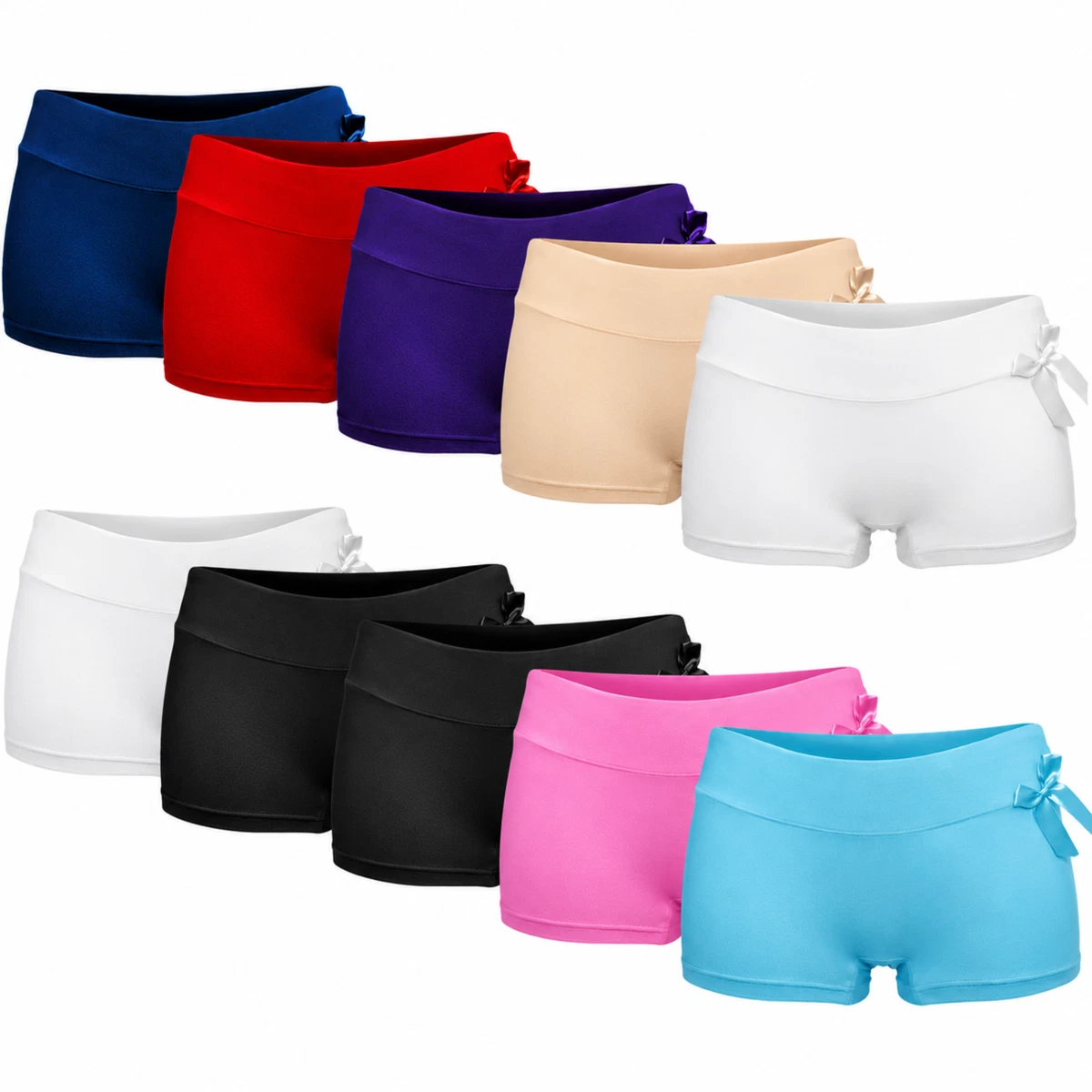 10er Pack Damen Pantys Hipster Unterhosen Baumwolle Stretch Slips mit Schleife