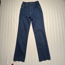 VTG 70s Lee Riders Jeans Size 7 Union Made USA 100 Cotton Blue Denim 24x30