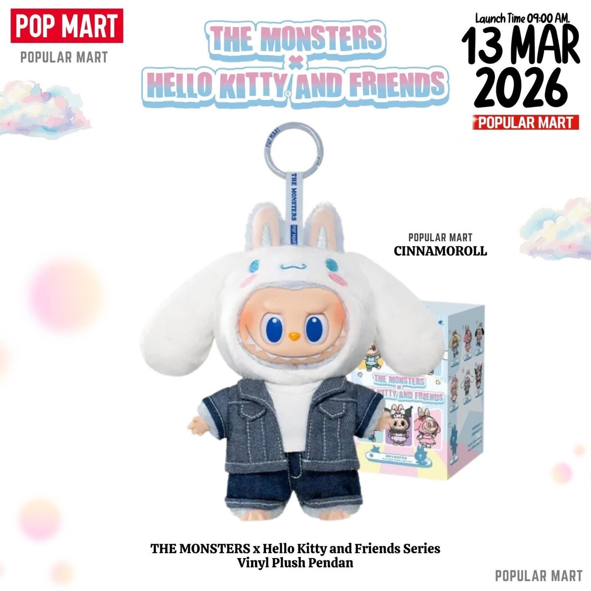 ぬいぐるみ Popmart The Monsters Labubu Sanrio POP MART Labubu Sanrio Hello Kitty x The Monsters 15-inch Vinyl