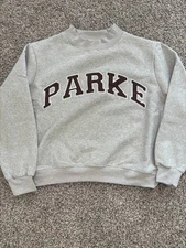 Parke Women's Varsity Mockneck Sweatshirt Gray, Oversized Size L/Xl