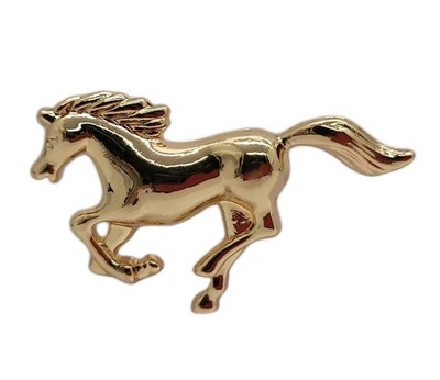 Gold-Tone Galloping Horse Brooch Pin   Stylish Running Mustang Lapel Free Ship