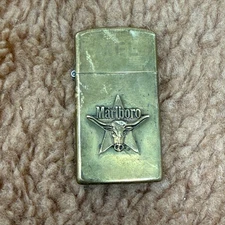 VTG Zippo 1991 Marlboro Longhorn Steer on Star Brass Cigarette Lighter