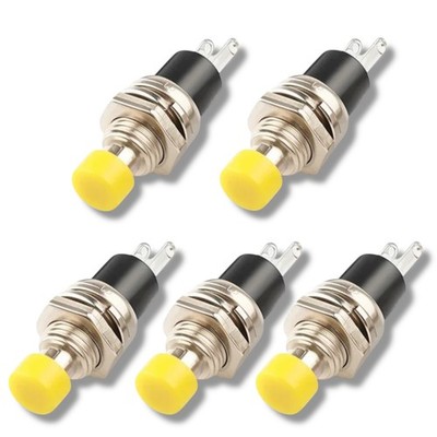   5 Einbau Mini Taster Gelb 12V 120V Drucktaster Push Button Schalter 2Pin Micro
