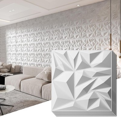 33-Pack 3D Wall Panels Interior Wall Decor Modern Diamond Textured Accent Wall