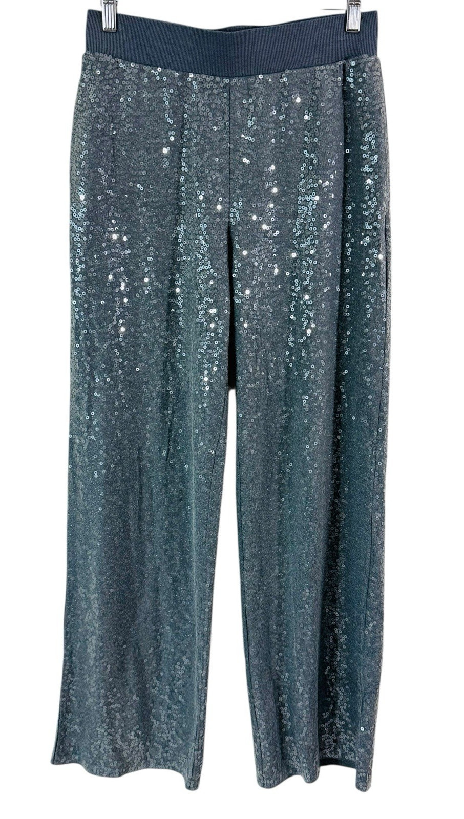EXPRESS Gray Sequin High Waisted Pull On Trouser … - image 2