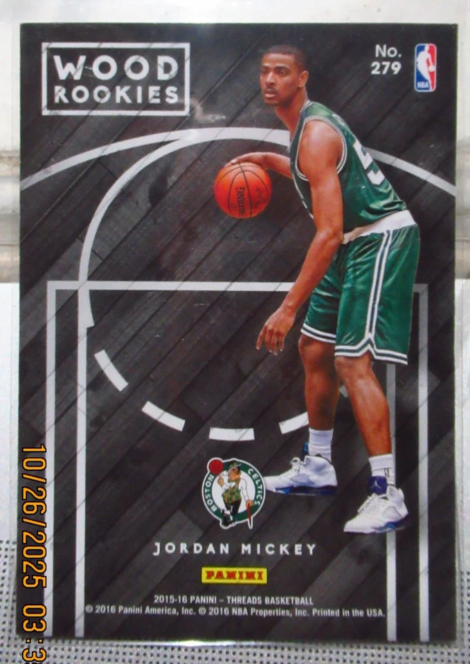 2015-16 Panini Threads Basketball - Jordan Mickey - Wood Rookies #279 (RC) - Image 2 of 2