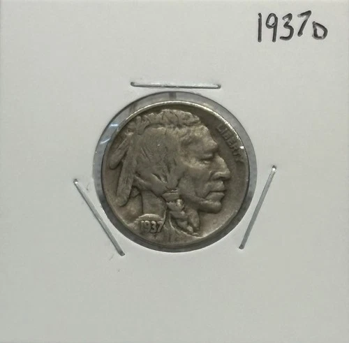 1937 D Buffalo Nickel, Excellent Condition, Very Nice, Low Mintage!