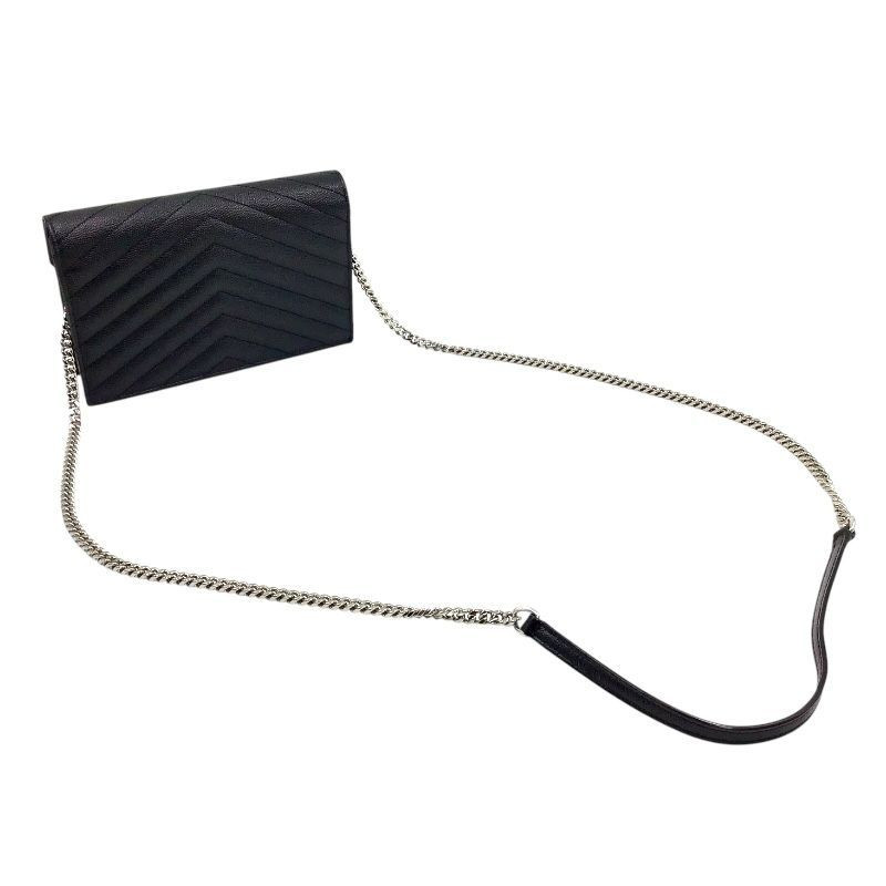 SAINT LAURENT 393953 Envelope Chain Wallet Cassandra Calfskin