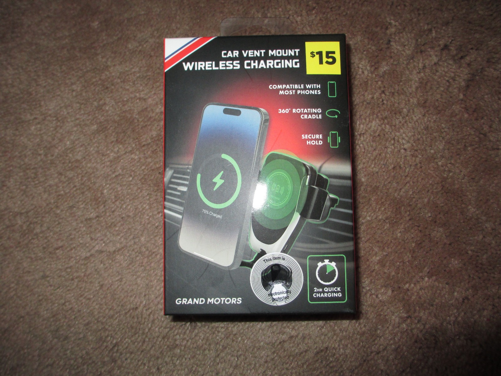 Wireless Phone Charger Car Mount Holder Air Vent