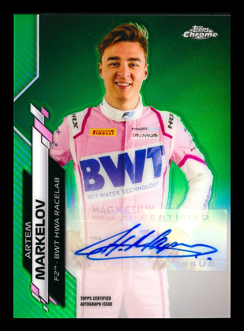 2020 TOPPS CHROME F1 ARTEM MARKELOV RC GREEN REFRACTOR AUTO AUTOGRAPH SP #46/99!