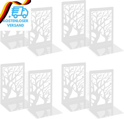 4 Paar Buchstütze, Buchstützen Metall Dekorative Bücher Halter Regal Aushöhlen R