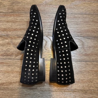 ALDO Mens Black Suede Star Perforated Slip On Loafers Size 8  display picture 2