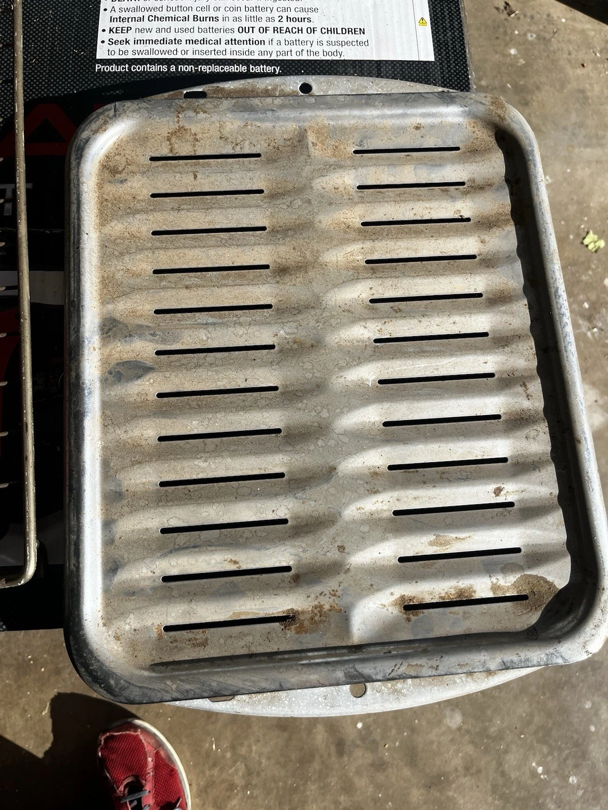 Baking Broiler Grill Rack and Roasting Drip Pan Set 16" x 12.5" Grey Spec Enamel