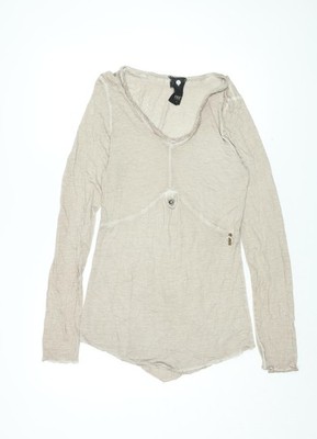 Nu by Staff Woman Damen Beige Baumwolle Basic T-Shirt Größe M Rundhalsausschnitt