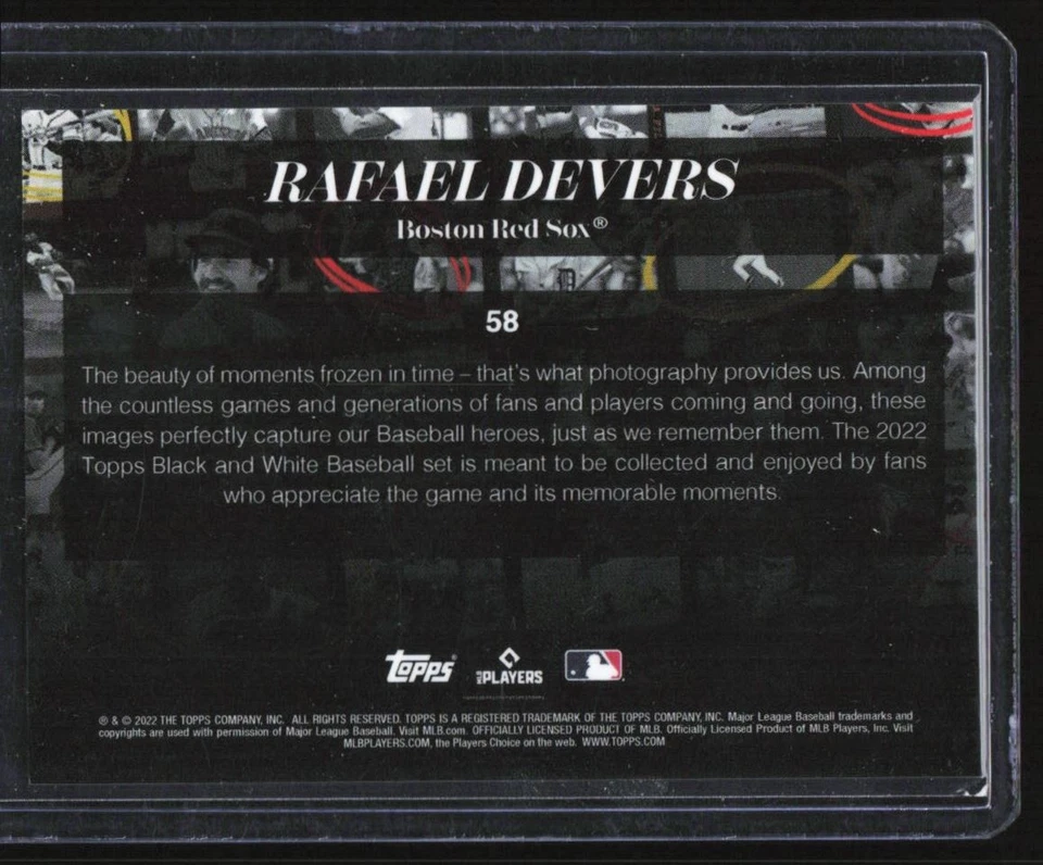 2022 Topps Black & White Rafael Devers Boston Red Sox #58 - Image 2 of 2
