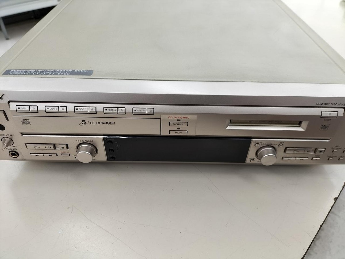 美品✨ソニー SONY MD&CDチェンジャー MXD-D5C SONY MXD-D5C 5-CD Changer MiniDisc Player Combo Deck Silver JUNK