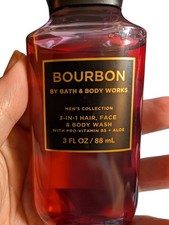 BOURBON Men Bath  Body Works TRAVEL SIZE 3-in-1 Hair, Face, Body Wash 3 oz
