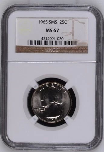 1965 Special Mint Set Washington Quarter Graded NGC MS-67