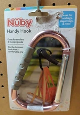 Nuby Handy Hook Pink Aluminum with Charcoal Foam Shopping Cart & Stroller New