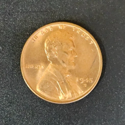 1945 S Lincoln Wheat One Cent 1c Coin BU #AB093