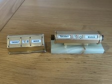Vintage Metal Onyx Art Deco Perpetual Desk Calendars 