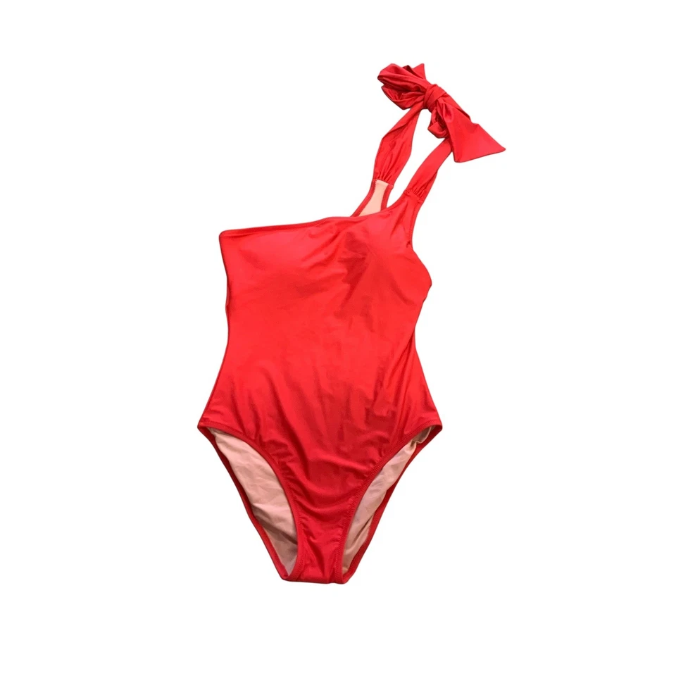 Traje de baño reimaginado por J.Crew de un hombro con acento de moño traje de baño de una pieza Foto 4 de 4