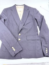 Banana Republic Blazer Womens 8 Navy Wool Fla...