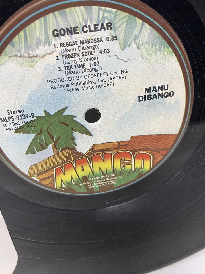 Manu Dibango - Gone Clear (LP, Vinyl) 1980 Mango Jazz Reggae Funk Soul VG+ Foto 3 de 4