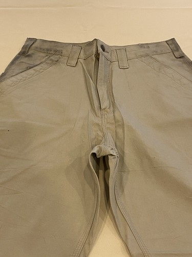 Carhartt Carpenter Mens sz (30x31 Appox) Beige Twill Work Pants - Distressed - Picture 6 of 15