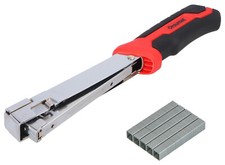 Tackerhammer inkl 400 Klammern Typ G Handtacker Tacker f&uuml;r Holz Schlagtacker Set