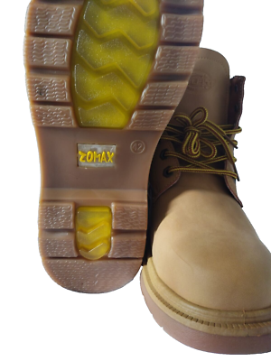 ROOPGK CAHHRRN HUGOV, Leather Work Boots, Yellow, Size 42  display picture 1