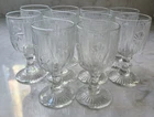 10 Vintage Jeanette Iris & Herringbone Clear Cordial Glasses - Excellent