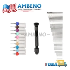 59 PCS Twist Drill Bits Set Mini Micro Hand Rotary Precision Pin Vise Tools Kit