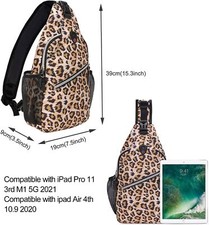 Travel Hiking Daypack Leopard Print Rope Crossbody Bag Sling Backpack Travel Hik