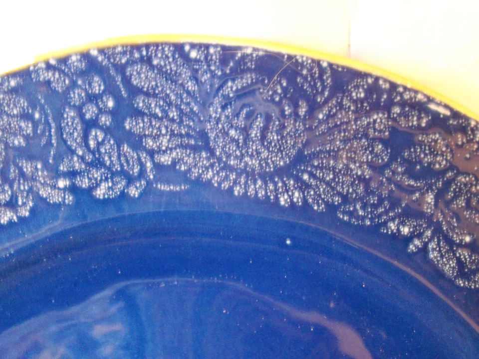 Cook’s Essentials Dark Blue Floral Dinner Plates Set of 3 - Image 2 of 3