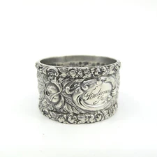 STIEFF Sterling Silver Floral Repousse Napkin Ring Holder "Ferdinand Jr"