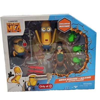 NEW Despicable Me 4 Mega Minions vs Maxime 4'' Action Figures Playset Battle 