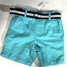 Childrens Place Chinos Turquoise Blue Shorts Size 2T Belt Included NWT Unisex